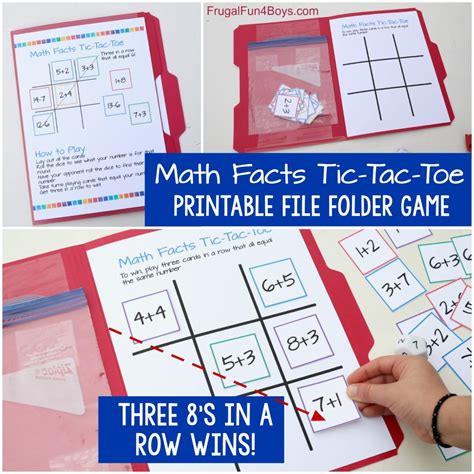Addition And Subtraction Tic Tac Toe Math Game Frugal Fun For Boys