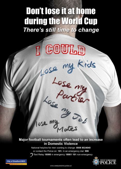 World Cup Domestic Abuse Posters West Yorkshire Police