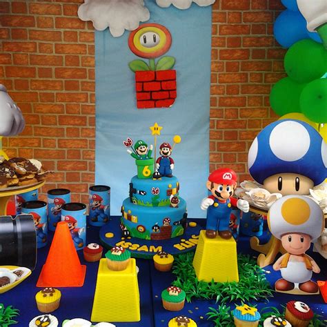 Pkelandia Decoración Temática De Mario Bros Cumpleaños De Issam Elias