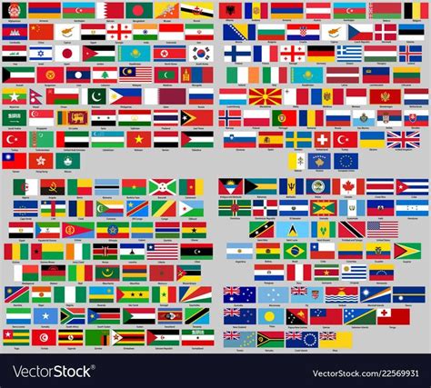 Vector Illustration Of Different Countries Flags Set All Flags Of The