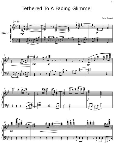 Tethered To A Fading Glimmer Sheet Music For Piano
