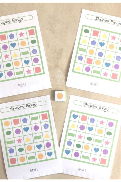 Shapes Bingo Shape Games For Kids Bingo Printable Cards