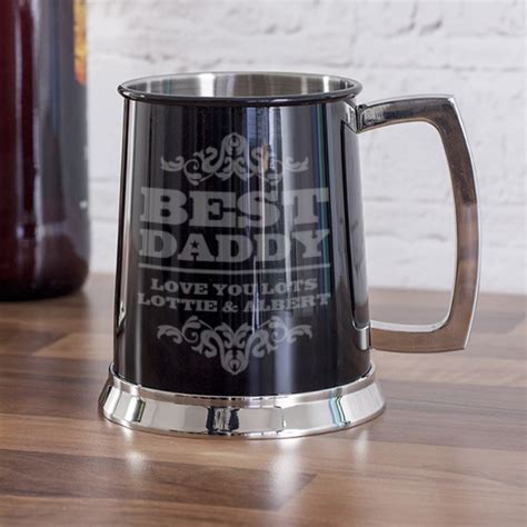 Personalised Best Daddy Black Tankard The T Experience