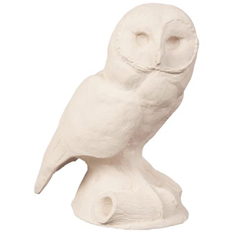 Plaster Sculpture Maquette Of An Owl France C1960