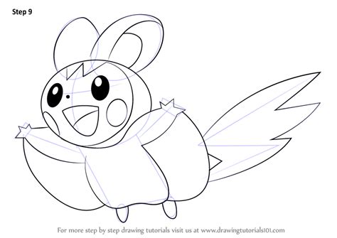 Learn How To Draw Emolga From Pokemon Pokemon Step By Step Drawing