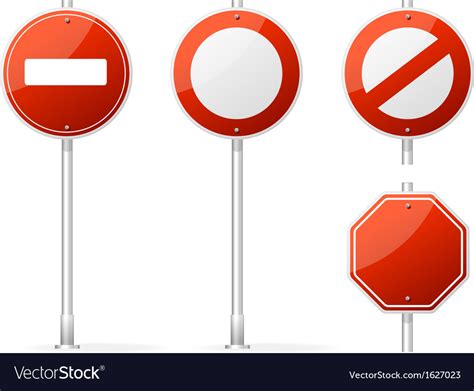 Blank Traffic Sign Red Royalty Free Vector Image