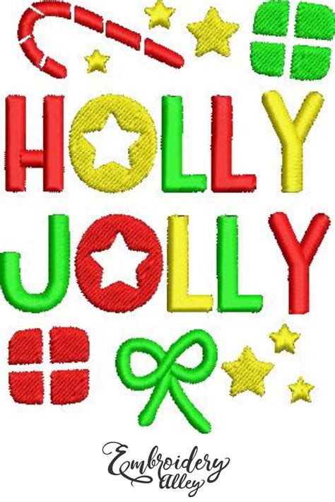 Holly Jolly Embroidery Design Christmas Embroidery Patterns Holly