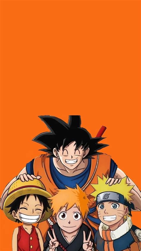 Goku Luffy Ichigo E Naruto Wallpaper Em 2022 Personagens De Anime
