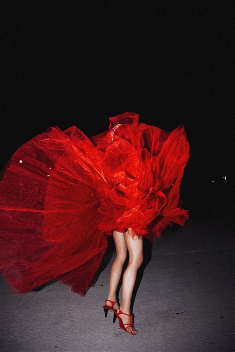 Night Flash Photography Photoshoot With Red Tulle Gown Officially