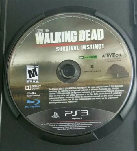 The Walking Dead Survival Instinct Sony Playstation 3 2013 Disc
