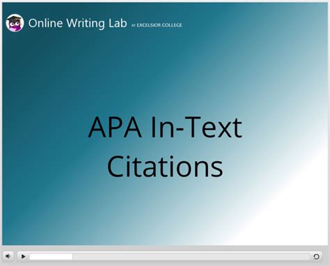 They point to a more detailed description in the reference list. APA In-Text Citations - Excelsior College OWL