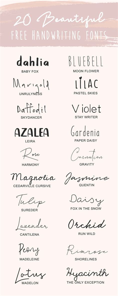 20 Favorite Free Handwriting Fonts Free Fonts Handwriting