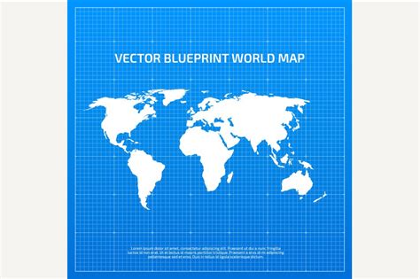 Blueprint World Map ~ Graphics ~ Creative Market