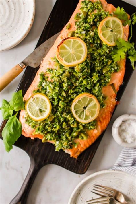 Oven Baked Salmon Recipe With Tangy Gremolata Sauce Lenas Kitchen