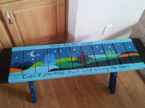 Beautiful Hand Painted Garden Bench Done By There Are