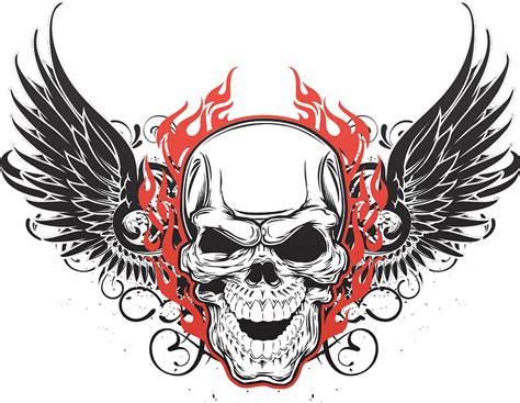 Tattoo Art Skull Flying Human Symbolism Skulls Clipart Skull With