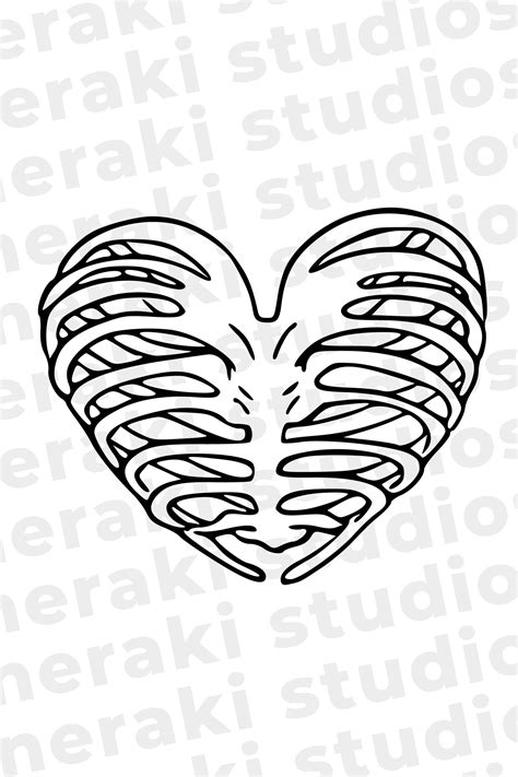 Skeleton Rib Cage Heart SVG Heart SVG Ribs SVG X Ray Etsy Canada