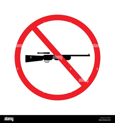 Vector Illustrator Of No Gun Weapon Sign No Weapons Allowed Sign