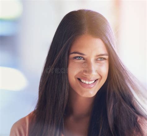 Refreshingly Beautiful A Confident Young Woman Stock Image Image Of