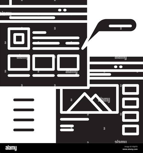 Página Web De Blogs Icono Negro Signo De Vectores De Fondo Aislados