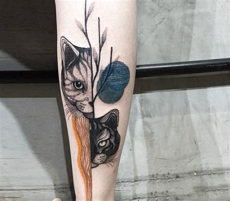 Cats On Plant Tattoo By Kat Alden Photo 19592