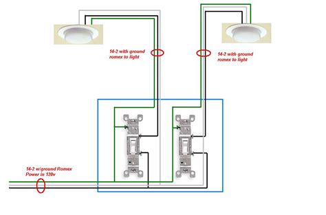The two way light switch wiring can be implemented by using 2 different methods. I need to find wiring diagram for 2 lights controlled by 2 switches