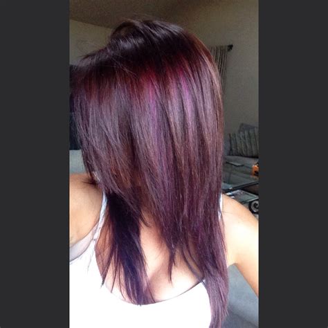 New Hair For The Fall Auburn Color With Purple Peekaboos Hair Color Auburn Hair Color