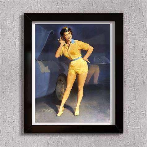 Sexy Pin Up Girl Playboy Vintage Postervintage Pin Up Art Etsy