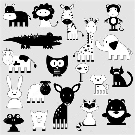 Cute Cartoon Animals Set Wild And Domestic — Stock Vector © Littlepaw