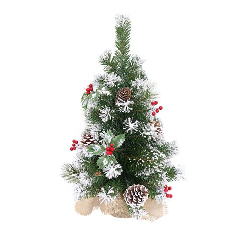 Decorated Artificial Mini Christmas Tree 60cm Tall 3 Styles