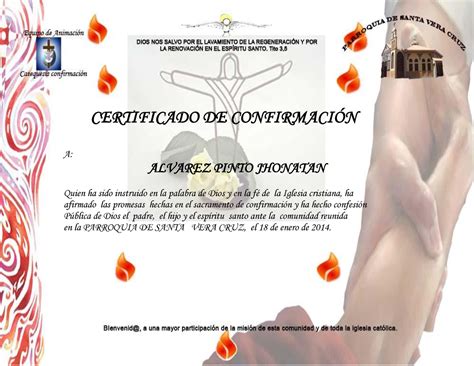 Certificado De Confirmacion A Alvarez Pinto Jhonatan Quien