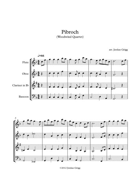 Pibroch Woodwind Quartet Arr Jordan Grigg By Traditional Scottish