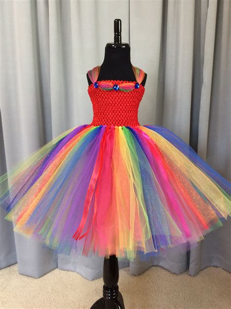 Primary Rainbow Princess Tutu Dress For Girls Princess Dress Etsy