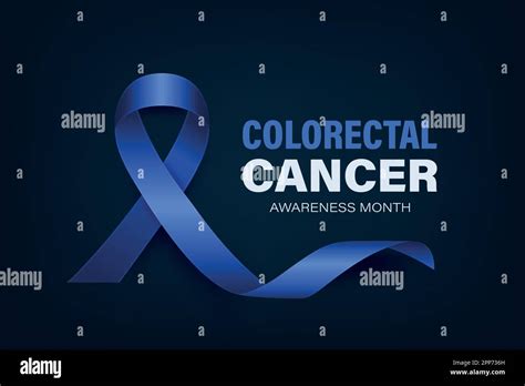 Colorectal Cancer Banner Card Placard With Vector 3d Realistic Dark