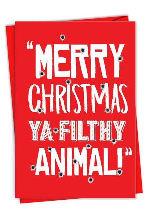 Filthy Animal Humorous Merry Christmas Paper Greeting Card