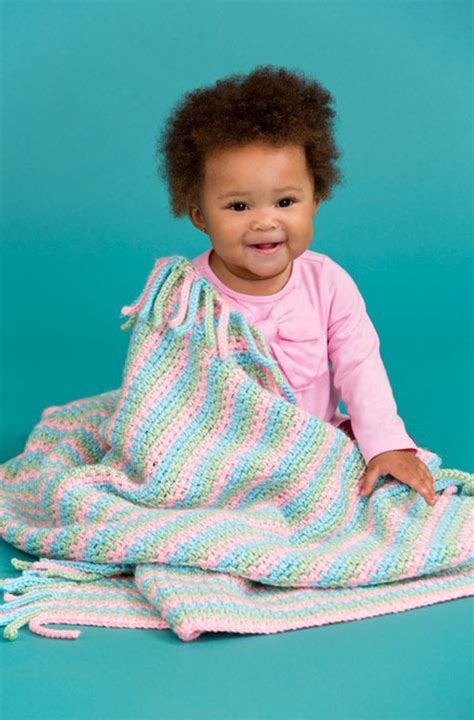 Pretty In Pastels Baby Blanket In Red Heart Soft Baby Steps Lw3513en