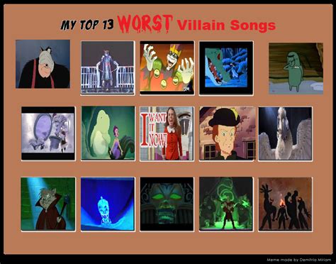 Top 13 Favorite Disneynondisney Villain Songs Meme By