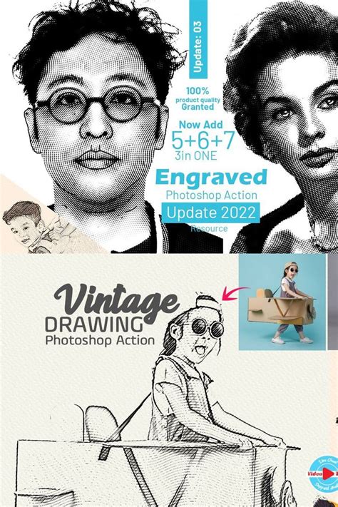 Engraved Effect Photoshop Action In Photoshop Actions Photoshop Vintage Drawing