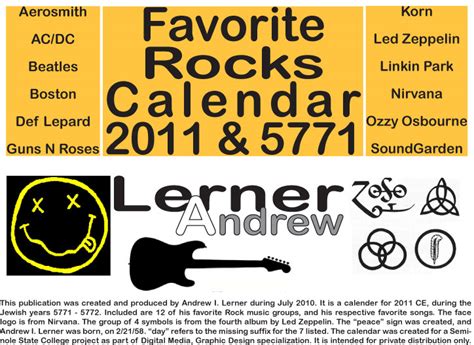 Andrew I Lerner 5771 Calendar