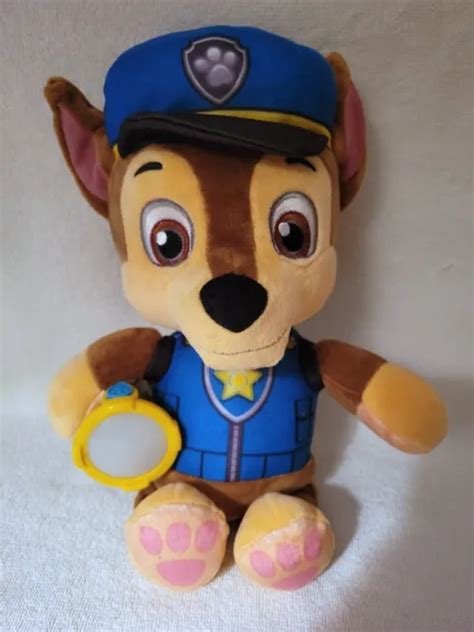 Paw Patrol Chase Police Dog Plush Stuffed Animal Huggable Blue Uniform