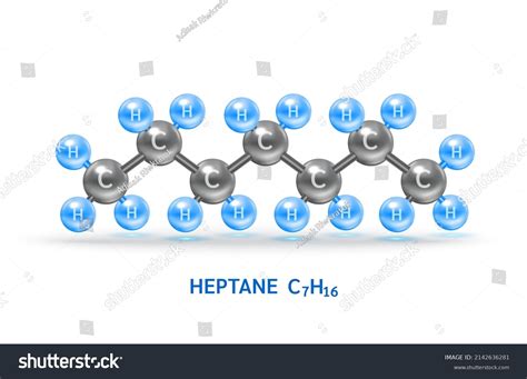 Heptane Gas Molecule Models Physical Chemical Stock Vector Royalty