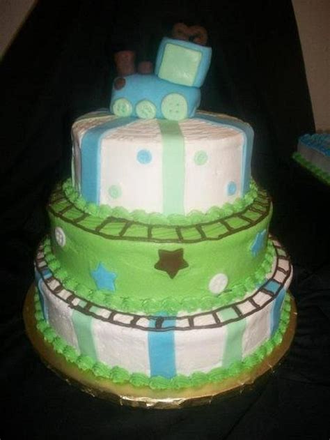 Train Baby Shower Decorated Cake By Caymancake Cakesdecor