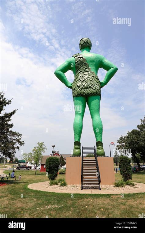 The Back View Of Jolly Green Giant Statue In Blue Earthminnesotausa