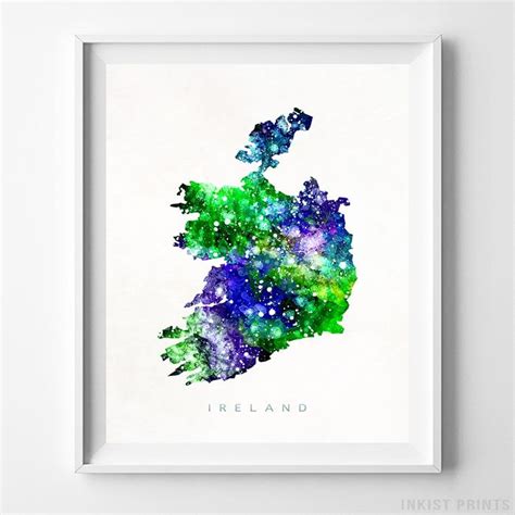 Ireland Watercolor Map Print Artwork And Posters Inkist Prints