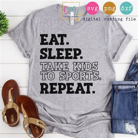 Eat Sleep Take Kids To Sports Repeat Svg Png Dxf Etsy