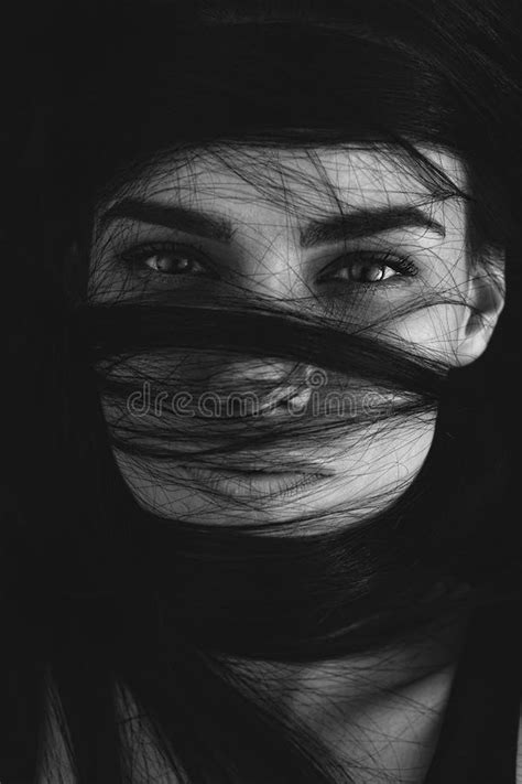 Portrait Of A Mysterious Woman Stock Photo Image Of Background