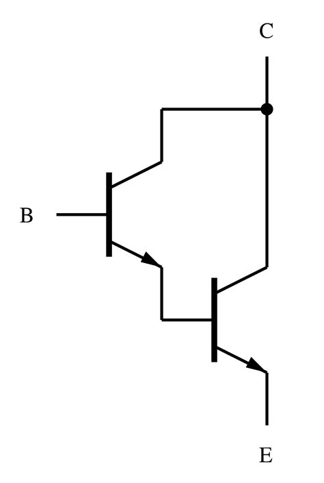 The original layout of electronic components is different from the circuit diagram. Darlington transistor - Wikipedia