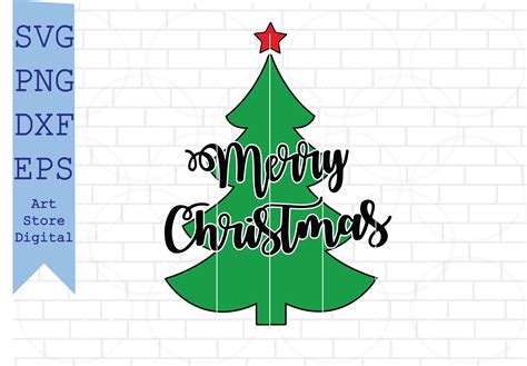 Merry Christmas Tree Svg Png Eps Dxf Graphic By Artstoredigital