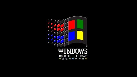 Hd Wallpaper Windows Logo Microsoft Windows Vintage Black