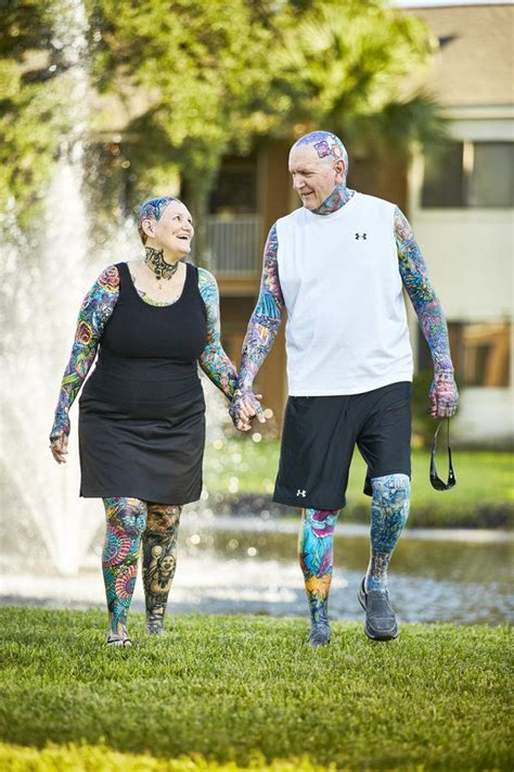 senior couple breaks world record for most tattoos on the body old tattooed people tattoos